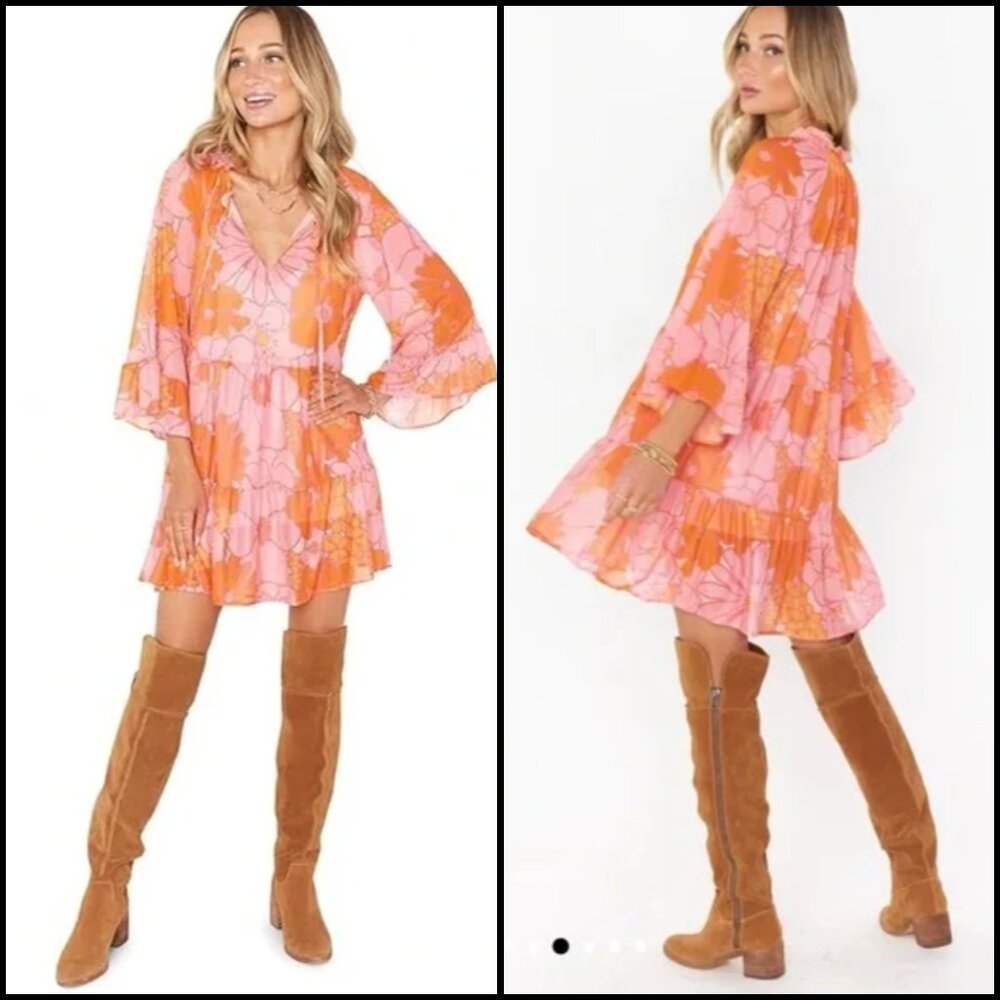 Show Me Your MuMu Viola Retro Garden Mesh Mini Dress - XS